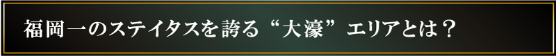 福岡一のステイタスを誇る“大濠”エリアとは？