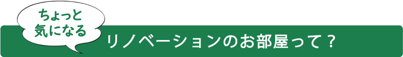 ちょっと気になる リノベーションのお部屋って？