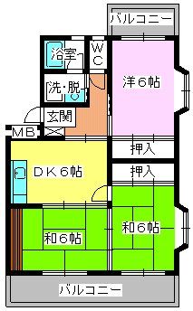 エクセレント古田 / 101号室 間取り