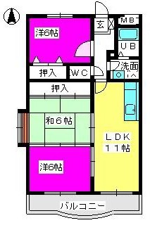 ライラックヒルズ空港前 / 401号室 間取り