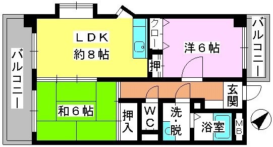 グランベルデ丸善 / 205号室 間取り