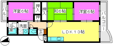 エクセル篠栗 / 302号室 間取り