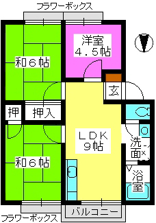 メロディーハイツ / 205号室 間取り