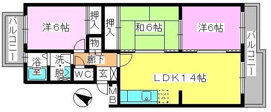 エクセルＥ・Ｆ / 203号室 間取り