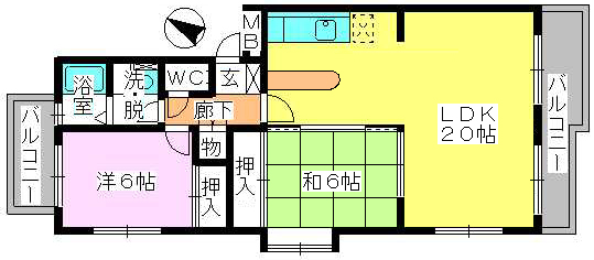 エクセルＥ・Ｆ / 407号室 間取り