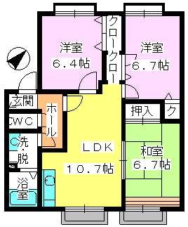 プリマベーラ志免 / 201号室 間取り