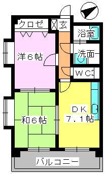 ラフィーネ篠栗 / 401号室 間取り