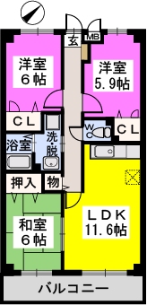 カーサ宮の前 / 402号室 間取り