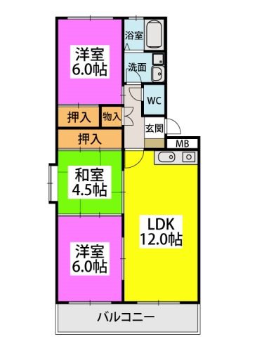 エステート篠栗 / 101号室 間取り