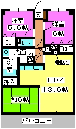 ヴィヴィットブルー / 302号室 間取り