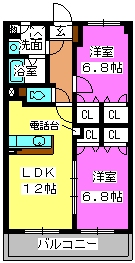 ヴィヴィットブルー / 405号室 間取り