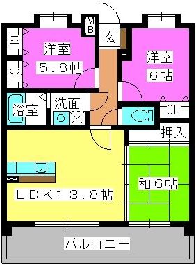 パレオコート / 203号室 間取り