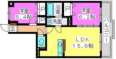 パークコート博多の森 / 1-302号室 間取り