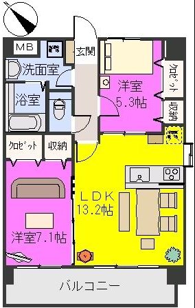 サン・ビオ空港通りⅡ / 201号室 間取り