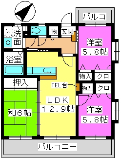 プロムナード・セリーヌ参番館 / 505号室 間取り