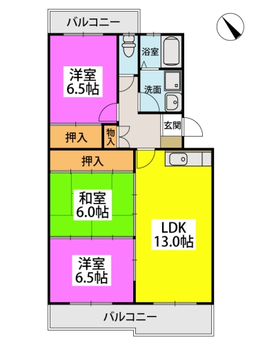 プレジオ篠栗 / 405号室 間取り