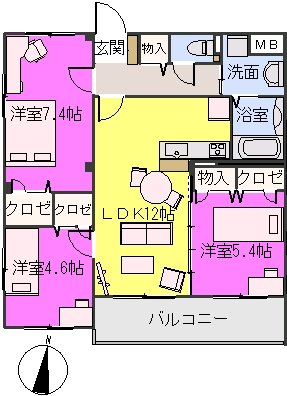 プランタン柚須 / 301号室 間取り