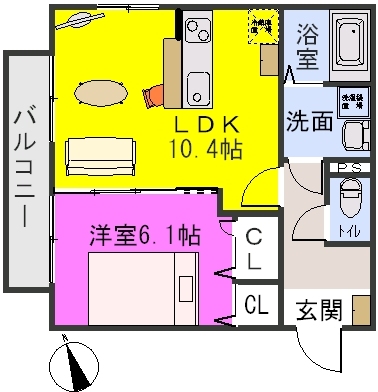 シルキー / 205号室 間取り