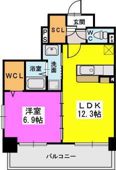 リヴェール箱崎 / 601号室 間取り