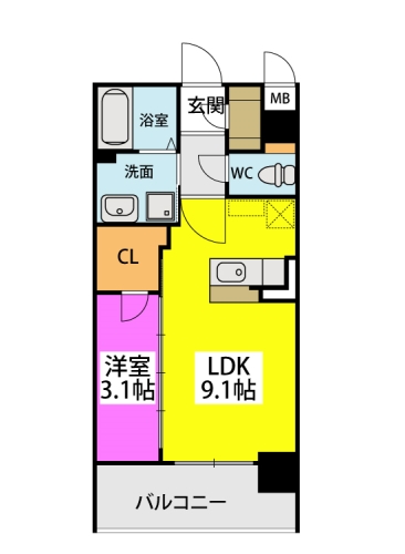 アビターレ吉塚駅前 / 805号室 間取り