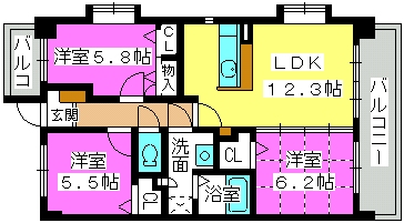 グリーンスクエア / 303号室 間取り
