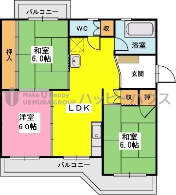 ビレッジ都府楼 / 105号室 間取り