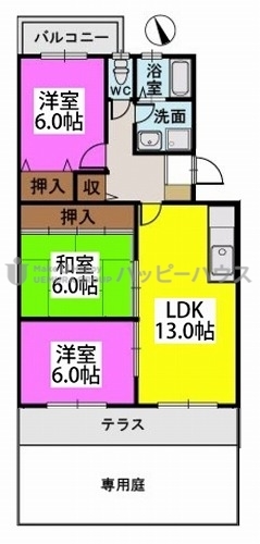 ドミール水城 / 102号室 間取り