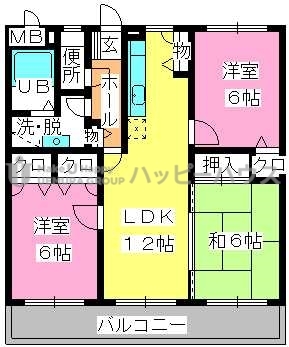 ピア観世Ｓ－Ｎ / S-305号室 間取り