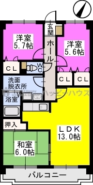 プレステージ塔原 / 603号室 間取り