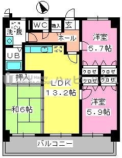 カサグランデ筑紫 / 702号室 間取り