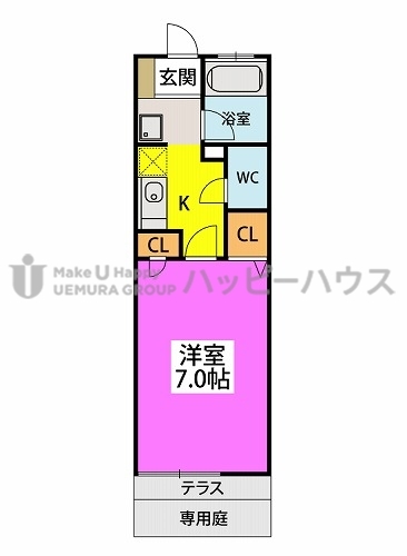 パルメゾン二日市 / 106号室 間取り
