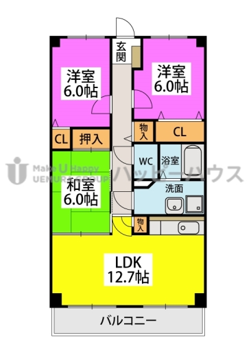 プルニア都府楼 / 303号室 間取り