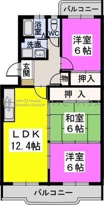 コーポラス国分Ⅱ / 402号室 間取り