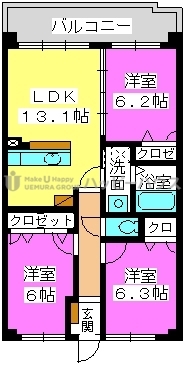 ソルベルデ五条 / 606号室 間取り