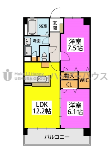 RESIAS　DAZAIFU　BLDG. / 602号室 間取り