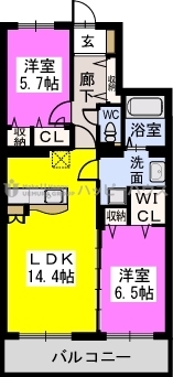 サンフローラ / A-402号室 間取り