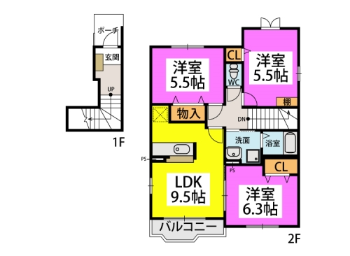 ベルコート / N-201号室 間取り