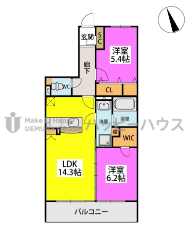 サクセス東櫛原 / 502号室 間取り