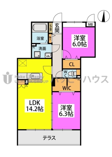 アミューザン鳥栖宿町 / 2-302号室 間取り