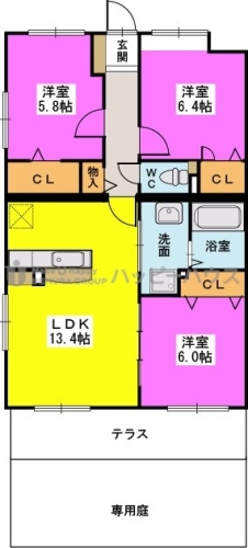 マンダリーヌ / 105号室 間取り