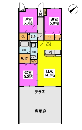 ボルドーⅤ番館 / 105号室 間取り