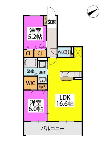 ボルドーⅤ番館 / 202号室 間取り