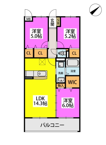 ボルドーⅤ番館 / 406号室 間取り