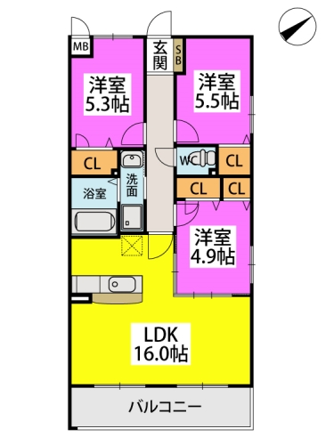 ボルドーⅤ番館 / 307号室 間取り