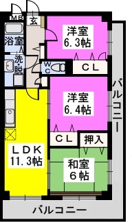 カーサ宮の前 / 401号室 間取り
