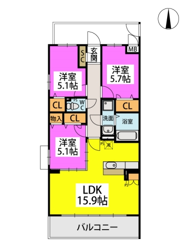 Kings Park / 401号室 間取り