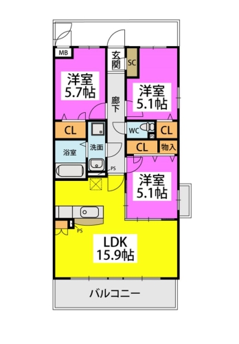 (仮称)プレアevL幸神４丁目 / 404号室 間取り