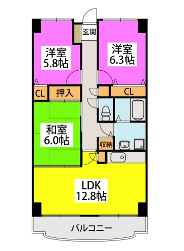 アーバンライフ折尾 / 402号室 間取り