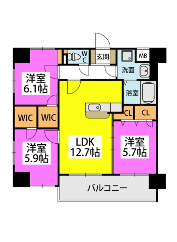 (仮称)九州共立大前マンション / 307号室 間取り
