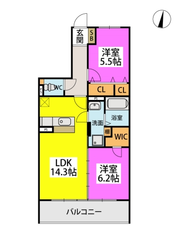 （仮称）プレアevL堀池 / 402号室 間取り